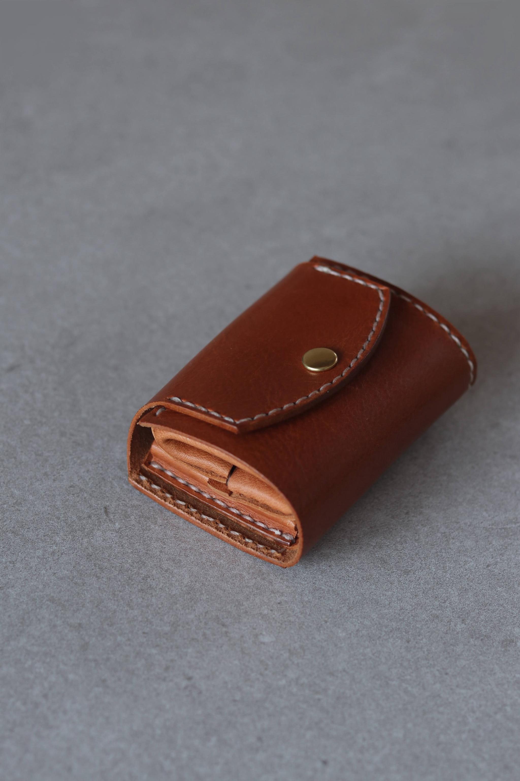 ふわっと包み込む三つ折り財布　キャメル　ミニ財布 コンパクトウォレット イタリアンレザー 本革 プレゼント | 2枚目